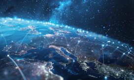 visualisatie wereld met netwerkverbindingen