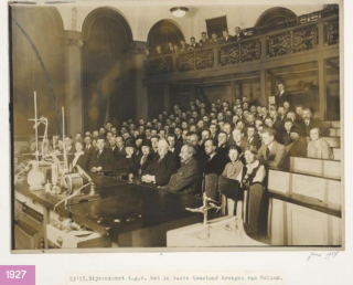 Bijeenkomst in de Lorentzzaal, Universiteit Leiden